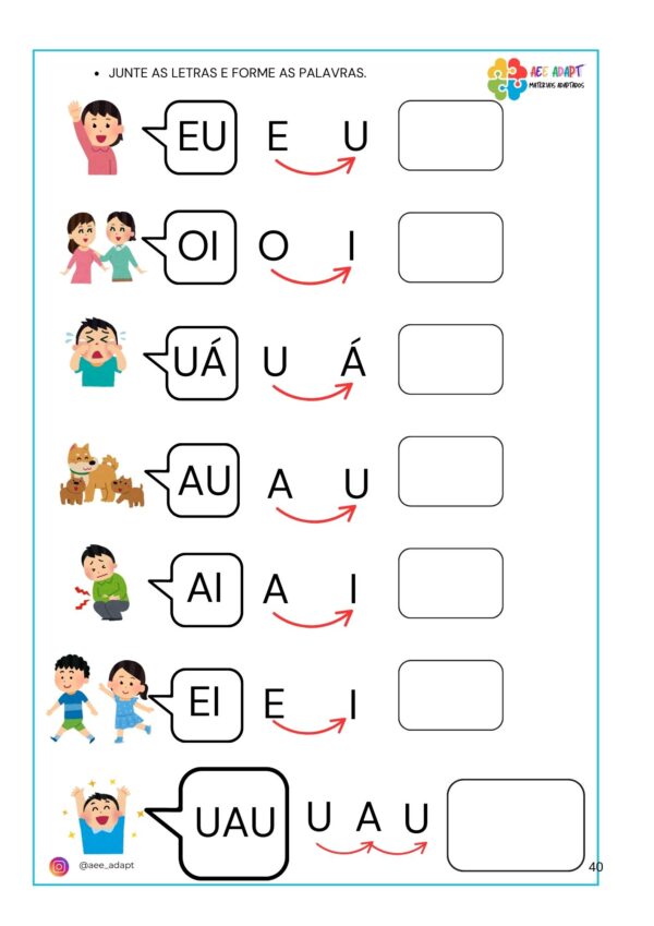 ALFABETIZAÇÃO ADAPTADA: VOGAIS E ENCONTROS VOCÁLICOS - Image 7