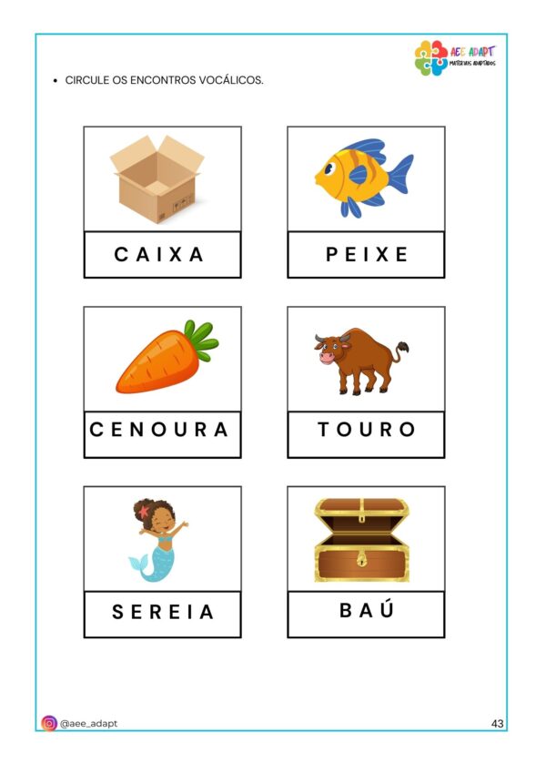 ALFABETIZAÇÃO ADAPTADA: VOGAIS E ENCONTROS VOCÁLICOS - Image 8
